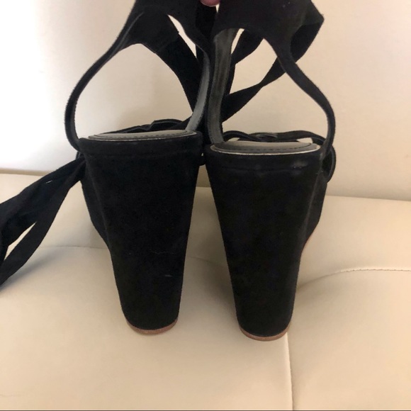 Etienne Aigner black suede Destroy platform sandals - Picture 4 of 9